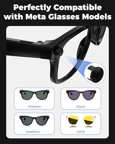 LED Light Cover Blocker Compatible with RayBan Meta Wayfarer/Skyler/Headliner （Gen 1/2）& Oakley Meta HSTN Smart Glasses Accessories, 2026 NEW Camera Cover for Reduced False Alerts (8 PCS) in Kuwait