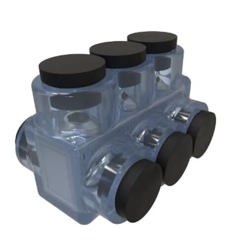 Ilsco ECTD-3-3/0 موصل ClearTap المعزول متعدد الحنفية، مدخل مزدوج الجوانب، نطاق موصل 3/0-#6، 3 منافذ (الكمية 1) in Kuwait