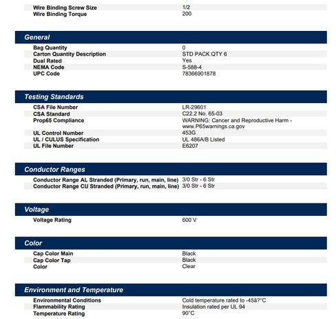 Ilsco ECTD-3-3/0 موصل ClearTap المعزول متعدد الحنفية، مدخل مزدوج الجوانب، نطاق موصل 3/0-#6، 3 منافذ (الكمية 1) in Kuwait
