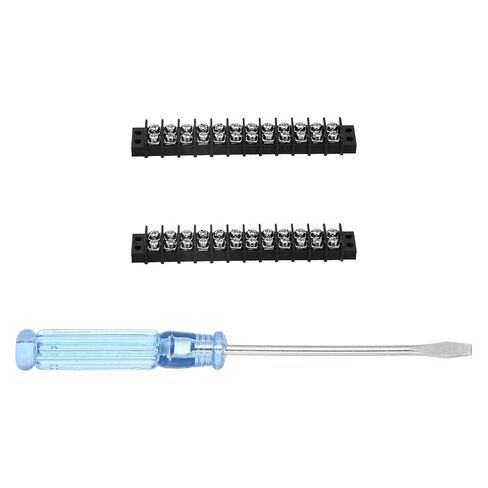 MECCANIXITY 8 Circuits Screw Terminal Blocks, 300V 20A 9.5mm Pitch 8 Positions Dual Rows Terminal Strip with Flat Head Screwdriver for Electrical Wire Connecting, Pack of 4 in Saudi Arabia