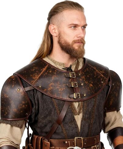 درع الصدر من الجلد من العصور الوسطى من Jokavor مع كتف للرجال والنساء في الهالوين in Kuwait