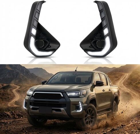 LED Headlights Fog Light Kit fit for Toyota 4Runner 2003 2004 2005, White Daytime Running Lights/DRL with Amber Turn Signal in Kuwait