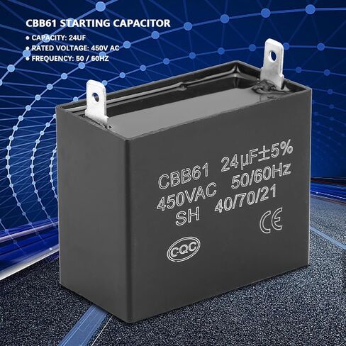 Cbb61 Starting Capacitor Generator, 450V AC 24uF 50 60Hz Cbb61 Starting Run Capacitor Generator for 400/350/300/250VAC UL RU Listed in Saudi Arabia