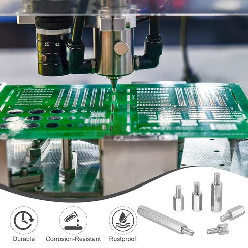 PATIKIL 24 قطعة M4x50mm+6 مم ذكر أنثى سداسي، مواجهات فاصل اللوحة الأم PCB مطلية بالنيكل لحالات الكمبيوتر ولوحات الدوائر FPV بدون طيار كوادكوبتر، فضي in Kuwait