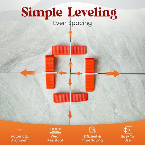 Tile Leveling System Clips 1/16-2000 Piece Tile Spacer Clips for Ceramic Floor Tile - Self Leveling Tools for Stone Installation - Lippage Free Floor and Wall Spacers in Saudi Arabia