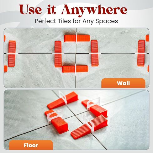 Tile Leveling System Clips 1/16-2000 Piece Tile Spacer Clips for Ceramic Floor Tile - Self Leveling Tools for Stone Installation - Lippage Free Floor and Wall Spacers in Saudi Arabia