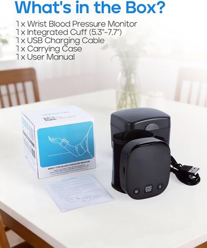Automatic Wrist Blood Pressure Monitor for Home Use, Dual User Memory, Voice Guidance & Result Readout, Type-C Rechargeable in Saudi Arabia