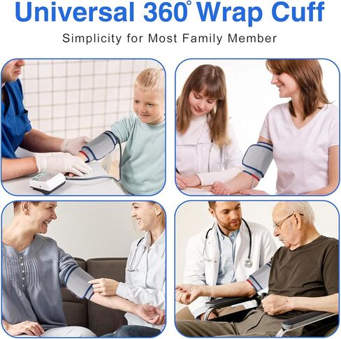 Cylindrical Blood Pressure Cuff, Adult Cuff, Universal BP Cuff,Compatible with Most Monitors, ARM Blood Pressure Replacement Cuff with 8 Connectors,one Size fits 7"-16.5"(17-42cm) Grey in Kuwait