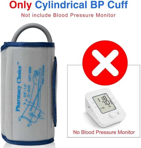 Cylindrical Blood Pressure Cuff, Adult Cuff, Universal BP Cuff,Compatible with Most Monitors, ARM Blood Pressure Replacement Cuff with 8 Connectors,one Size fits 7"-16.5"(17-42cm) Grey in Kuwait