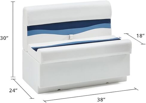 مقعد وقاعدة مقعد القارب العائم الكلاسيكي مقاس 38 بوصة من DeckMate - عاجي وأزرق مخضر in Kuwait