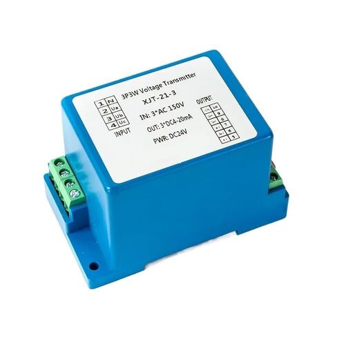 1pc AC Voltage Sensor Transmitter 0-100V 0-220V 0-380V 3 Phase 4-20mA 0-10V 0-5V RS485 3P3W 3P4W Voltage Transducer Transmitter(Input AC 0-500V,4-20mA Output) in Saudi Arabia