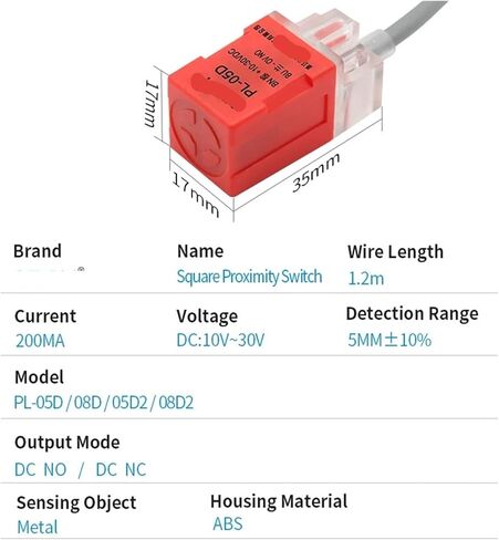 طابعة ثلاثية الأبعاد لتقوم بها بنفسك PL-05/08 سلسلة مربع التعريفي مستشعر القرب التبديل كاشف مستوى السرير التحقيق NPN NC تيار مستمر 10-30 فولت in Kuwait