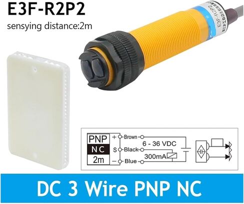 سلسلة E3F-R2 ردود الفعل العاكسة الكهروضوئية التبديل NPN PNP M18 نطاق الكشف عن الاستشعار الاستقرائي 2M in Kuwait