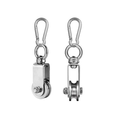 عجلة بكرة الكابل من الفولاذ المقاوم للصدأ، كتل تزوير شديدة التحمل، بكرة حبل دوارة، مع حلقة تسلق لمعدات رفع الصالة الرياضية، قطعتان 1.34 بوصة in Kuwait