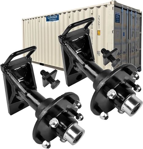 (2-Pack) 9000 lbs Shipping Container Wheels 5-Lug 5.5" Hubs, Heavy-Duty Shipping Container Axle Spindle Kit, Moves 20-40ft Containers in Saudi Arabia