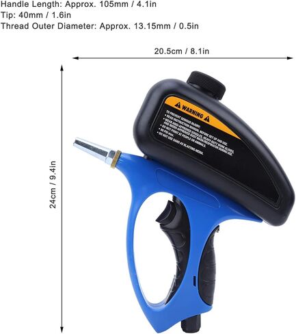 Portable Sand 90PSI, Pneumatic Nozzle Sandblasting with Non Slip Handle, Quick Plug Connector & Wide Appplications, Manual ABS for Metal, Glass, Wood in Kuwait