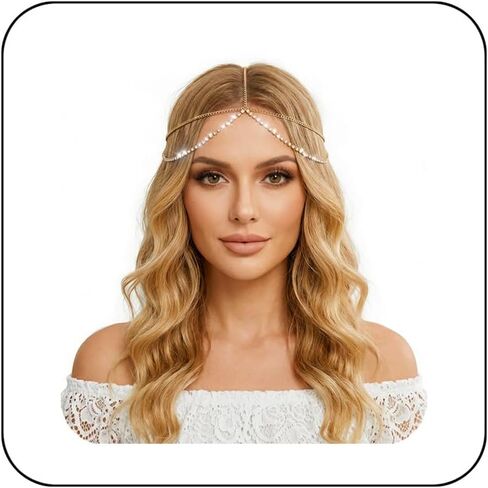 CAKURE الذهب رئيس سلسلة مجوهرات العروس الزفاف حجر الراين خوذة مجوهرات مهرجان اكسسوارات الشعر للنساء in Kuwait