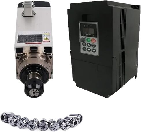 6KW 8HP 220V Square Spindle Motor Air Cooled 4 Pieces Bearing + 7.5kw VFD Inverter + ER32 Chuck Kit in Saudi Arabia