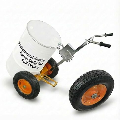 55 جالون طبل دوللي، معدات مناولة متخصصة من الدرجة الصناعية، إطارات هوائية كبيرة جدًا مقاس 16 بوصة، التعامل بسهولة مع معظم التضاريس، 1000 رطل، للكراجات وورش العمل والخارجية in Kuwait