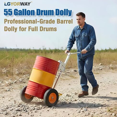 55 جالون طبل دوللي، معدات مناولة متخصصة من الدرجة الصناعية، إطارات هوائية كبيرة جدًا مقاس 16 بوصة، التعامل بسهولة مع معظم التضاريس، 1000 رطل، للكراجات وورش العمل والخارجية in Kuwait