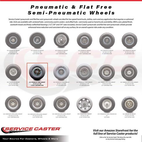 SCC-8" x 2.5" Gray Pneumatic Wheel Only w/3.1875" Centered Hub and Ball Bearings in Saudi Arabia