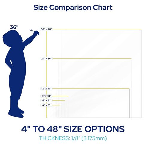 KASTLITE Clear Acrylic Sheet | 1/8" Thickness | 0.125" Thick Cut to Size Plexiglass | Nominal 12" x 36" /1' x 3' | for Arts & Crafts, Sign Boards, Models, DIY Projects & More | 1 Sheet in Kuwait