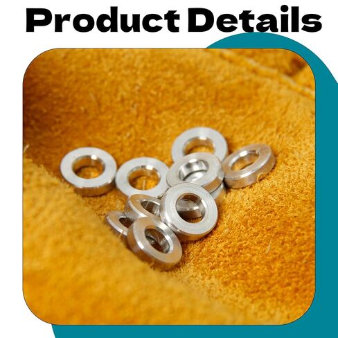 10 قطع فواصل ألومنيوم M4، فاصل معدني ألومنيوم مستدير 4.2 مم ID x 8 مم OD x 2 مم L سمك برغي المواجهة لمسامير M4 فضية in Kuwait