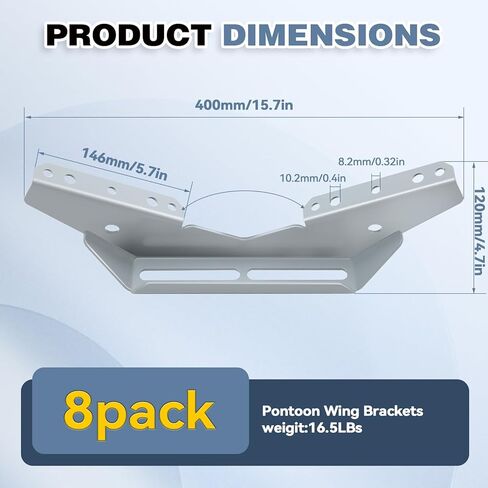 Colinktool Boat Trailer bunk Brackets,Heavy-Duty Steel Pontoon Trailer V Wing Brackets Fits for Various Board Widths-8Pack in Kuwait