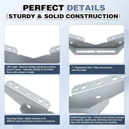 Colinktool Boat Trailer bunk Brackets,Heavy-Duty Steel Pontoon Trailer V Wing Brackets Fits for Various Board Widths-8Pack in Kuwait