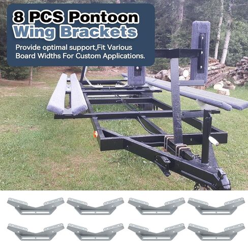 Colinktool Boat Trailer bunk Brackets,Heavy-Duty Steel Pontoon Trailer V Wing Brackets Fits for Various Board Widths-8Pack in Kuwait