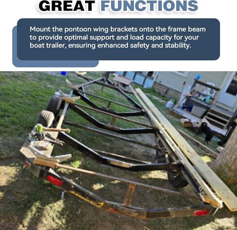 Colinktool Boat Trailer bunk Brackets,Heavy-Duty Steel Pontoon Trailer V Wing Brackets Fits for Various Board Widths-8Pack in Kuwait
