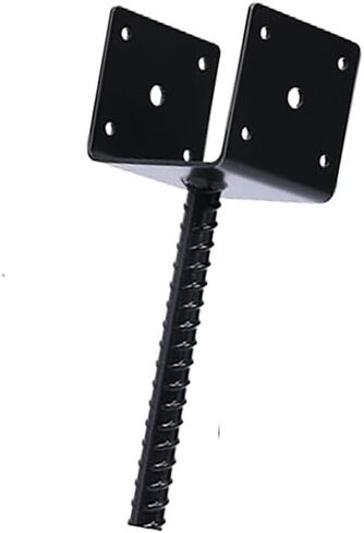 MTB Supply 4"x3.5" 1PC U Shape Fence Post Holder Black Powder Coated,Ground Spike Post Anchor Metal Concrete Post Anchor Deck Post Base in Kuwait
