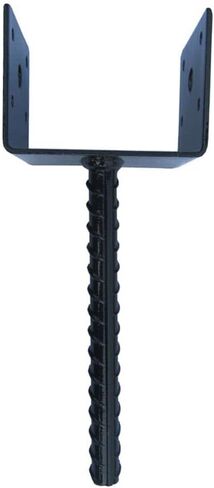 MTB Supply 4"x3.5" 1PC U Shape Fence Post Holder Black Powder Coated,Ground Spike Post Anchor Metal Concrete Post Anchor Deck Post Base in Kuwait
