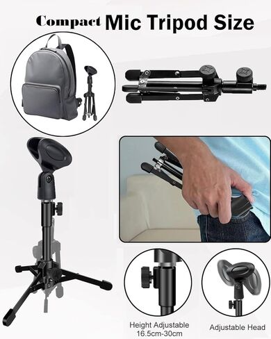 حامل ثلاثي القوائم PodMic ومجموعة مقبض مقبض Videomic متوافق مع ميكروفونات RODE XLR USB Videomicro Mic وميكروفونات Shotgun in Saudi Arabia