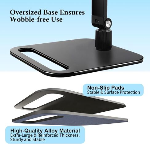 Studio Mic Stand, Desktop Microphone Stand, Mic Arm Desk Mount with 1/4"-3/8"-5/8" Adapter, Adjustable Mic Mount for Blue Yeti Hyperx Quadcast SoloCast, Webcams in Saudi Arabia