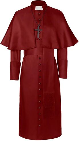 Unisex Clergy Robe Adult Priest Costume Monk Wizard Exorcist Costume Renaissance Cosplay Halloween Outfit in Saudi Arabia