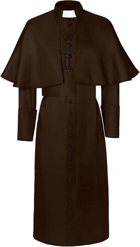 Unisex Clergy Robe Adult Priest Costume Monk Wizard Exorcist Costume Renaissance Cosplay Halloween Outfit in Saudi Arabia