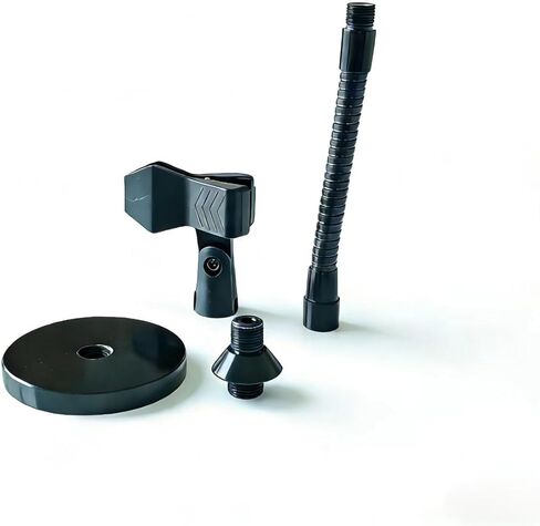 Microphone Holder,Lectern Mic Stand, Podium Mic Mount,Flexible Gooseneck 6 Inch With Universal Clip, Black, 100mm Heavy Mic Plate in Kuwait