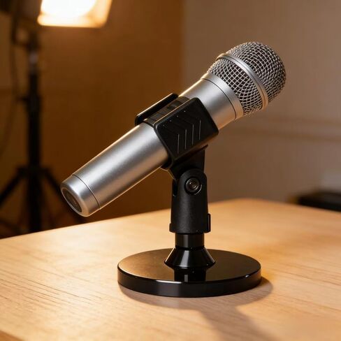 Microphone Holder,Lectern Mic Stand, Podium Mic Mount,Flexible Gooseneck 6 Inch With Universal Clip, Black, 100mm Heavy Mic Plate in Kuwait