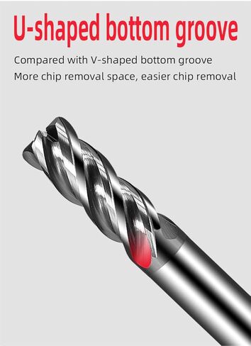 Carbide Corner Radius End Mill - 4 Flute Unequal Flute Spacing & Helix Design- for Stainless Steel -6R0.5*D6*15 * 50 in Saudi Arabia