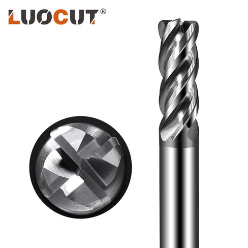 Carbide Corner Radius End Mill - 4 Flute Unequal Flute Spacing & Helix Design- for Stainless Steel -6R0.5*D6*15 * 50 in Saudi Arabia