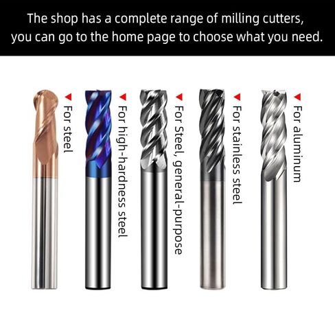 Carbide Corner Radius End Mill - 4 Flute Unequal Flute Spacing & Helix Design- for Stainless Steel -6R0.5*D6*15 * 50 in Saudi Arabia