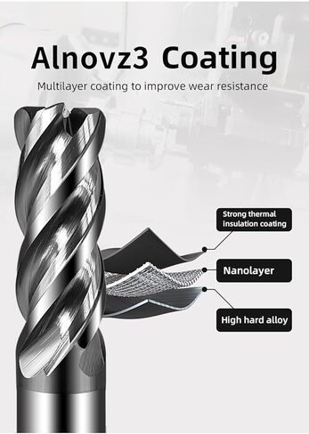 Carbide Corner Radius End Mill - 4 Flute Unequal Flute Spacing & Helix Design- for Stainless Steel -6R0.5*D6*15 * 50 in Saudi Arabia