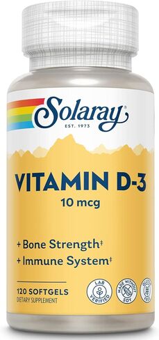 SOLARAY Vitamin D-3-400 IU | 120 Softgels in Saudi Arabia
