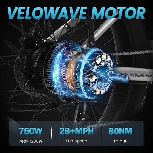 دراجة كهربائية VELOWAVE للبالغين، محرك 1200 واط، 28 ميل في الساعة، دراجة جبلية 48 فولت 15 أمبير في الساعة، بطارية خلايا LG قابلة للإزالة، 26 بوصة، إطار سميك، دراجة شيمانو 7 سرعات مع رف خلفي ورفرف in Kuwait