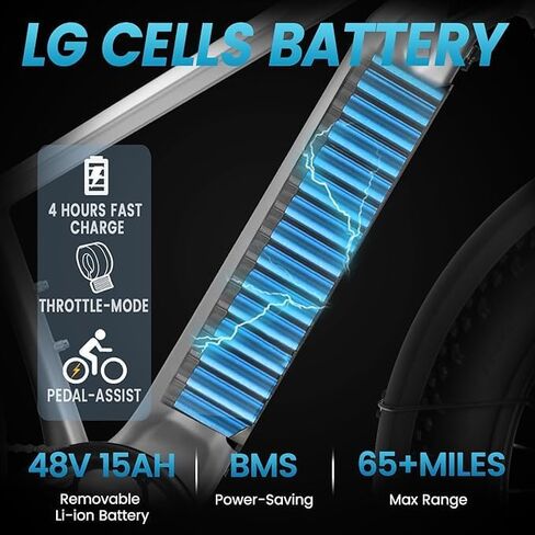 دراجة كهربائية VELOWAVE للبالغين، محرك 1200 واط، 28 ميل في الساعة، دراجة جبلية 48 فولت 15 أمبير في الساعة، بطارية خلايا LG قابلة للإزالة، 26 بوصة، إطار سميك، دراجة شيمانو 7 سرعات مع رف خلفي ورفرف in Kuwait