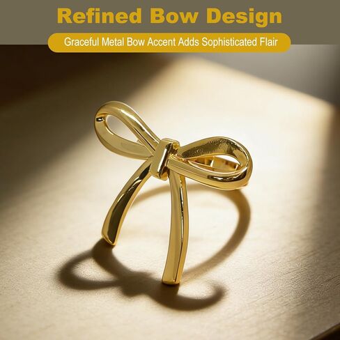 6Pcs Bow Napkin Rings Gold Elegant Ring Holders for Napkins Vintage Metal Holder Set for Bridal Dinner Wedding Party and Banquet Table Decorations in Saudi Arabia