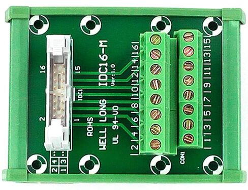 DIN Rail Mount IDC16 Male Header Breakout Board, Terminal Block, Connector in Saudi Arabia