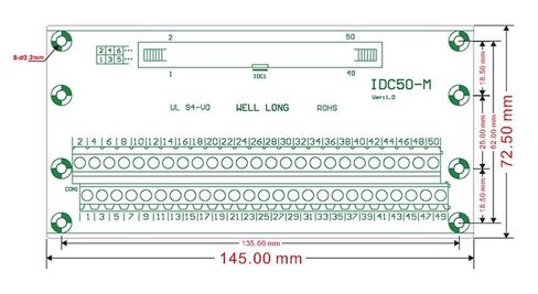 DIN Rail Mount IDC50 لوحة اندلاع رأس ذكر، كتلة طرفية، موصل in Saudi Arabia