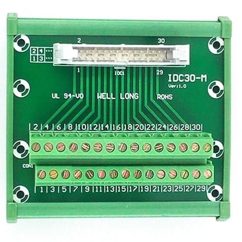 DIN Rail Mount IDC30 Male Header Breakout Board, Terminal Block, Connector in Saudi Arabia